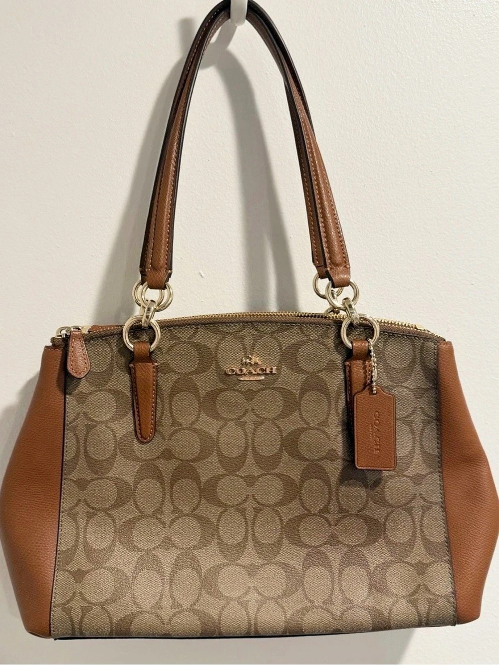 Coach Peyton Signature Bennett Tote Brown